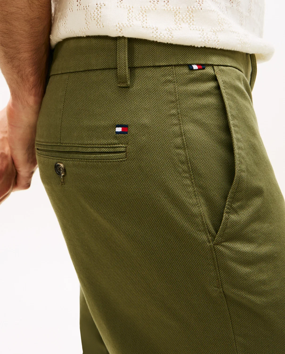 Мужские брюки-чинос с зауженным кроем Bleecker Tommy Hilfiger, Verde Militar — фото 4