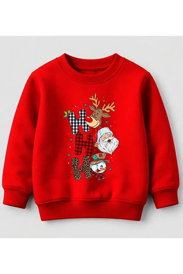 Детские свитшот для девочек с принтом Hohoho Printed Efendioğlu Design, Red