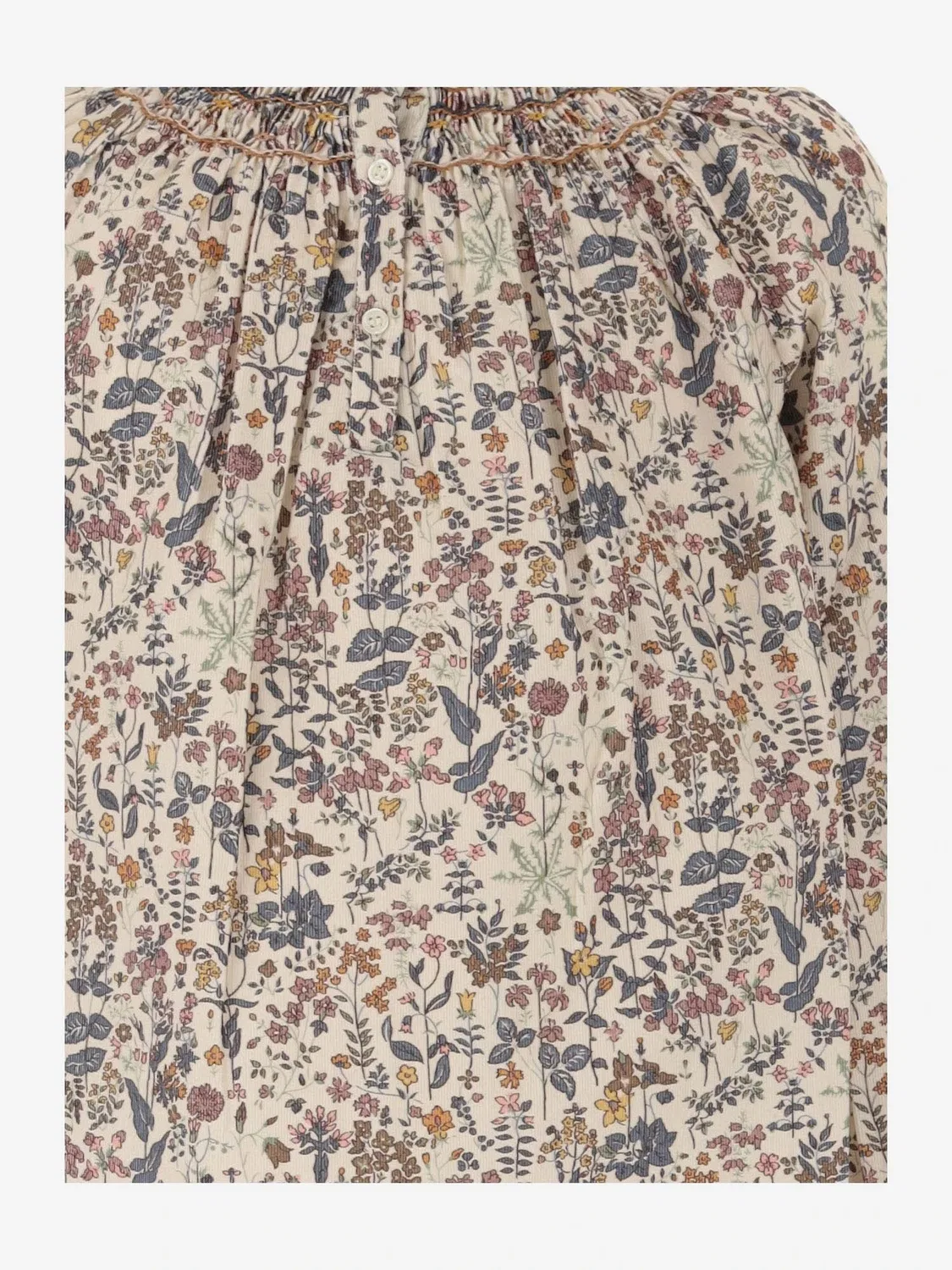 Блуза с воланами и вышивкой Petale Smocked Liberty Fabric Bonpoint, Fl Multicolore — фото 3