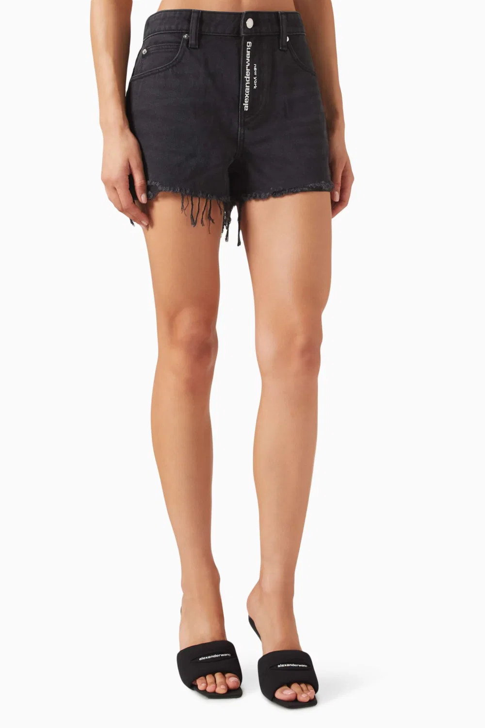 Шорты с потертостями Logo Fly Alexander Wang