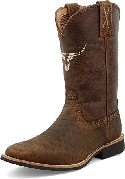 Детские сапоги для девочек с квадратным носком Top Hand Twisted X, Brown