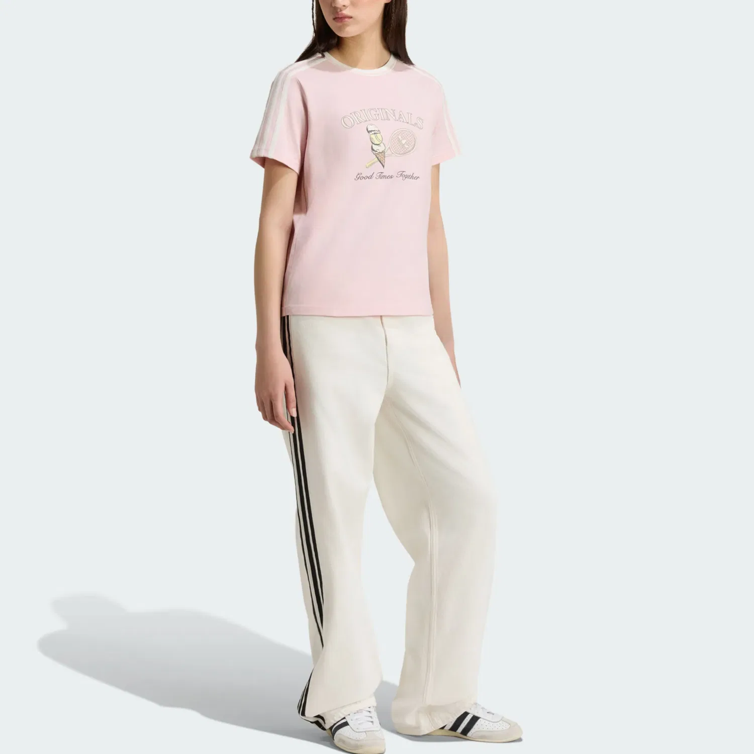 Женская футболка с круглым вырезом Adidas Originals, Light Pink — фото 3