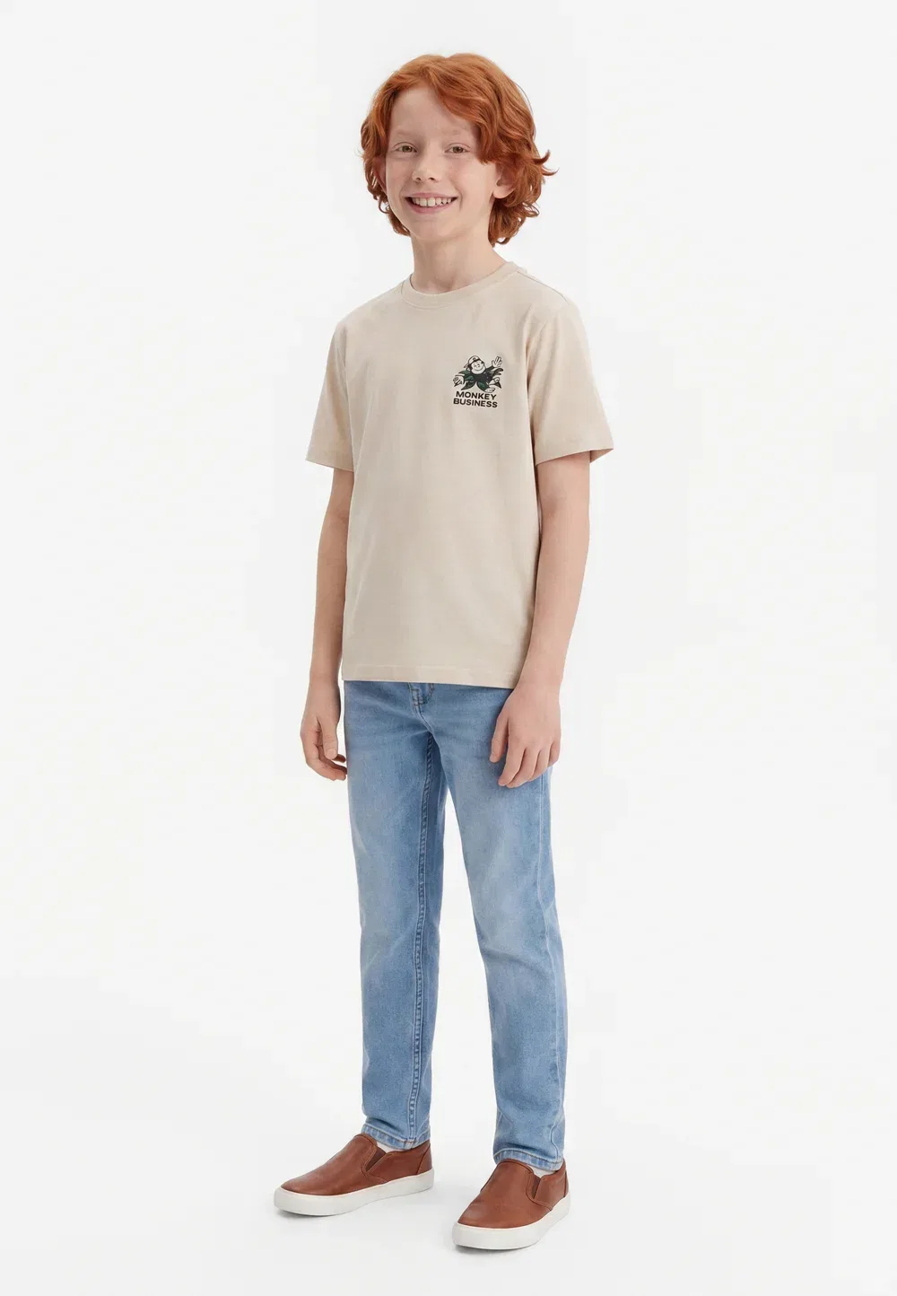 Футболка Osjtailspin с принтом Only & Sons Junior, Beige