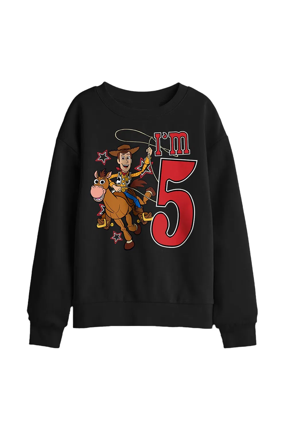 Детский свитшот Toy Story Birthday Woody I'm 5 Kids, Disney, Black