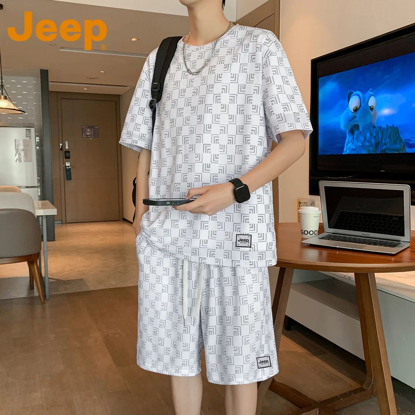 Детский спортивный комплект с круглым вырезом Jeep Casual Sportswear, Black — фото 4