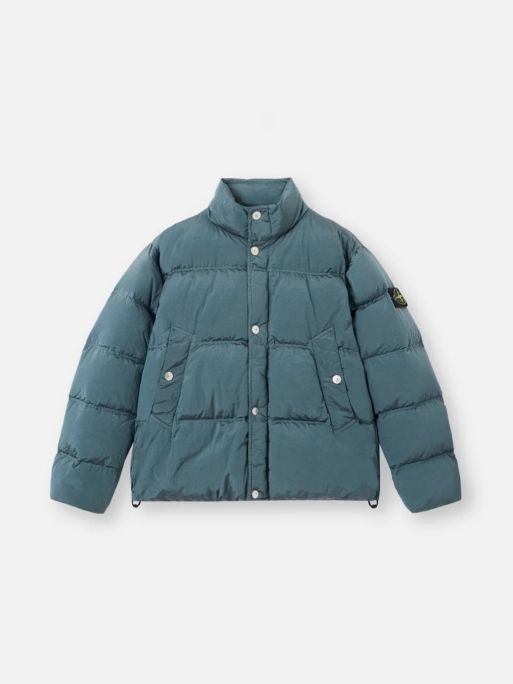 Мужской пуховик Stone Island Stand Collar, стальной синий — фото 2