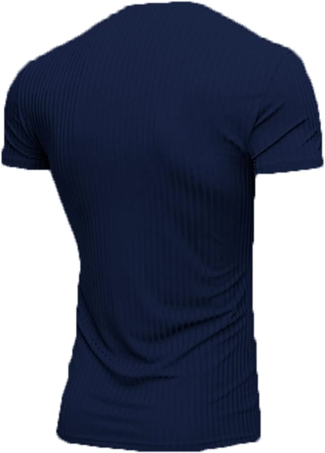 Мужская облегающая футболка с v-образным вырезом Ribbed Shirt, Dark Blue — фото 4