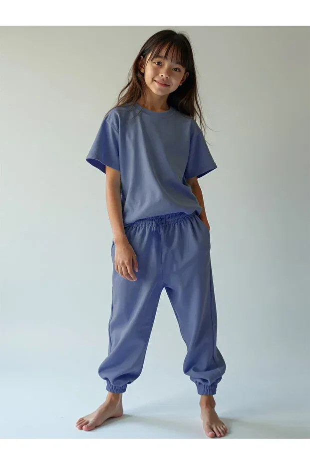 Детский комплект для девочек с коротким рукавом Levi Colony Kids Minojoy, Colonial Blue — фото 2