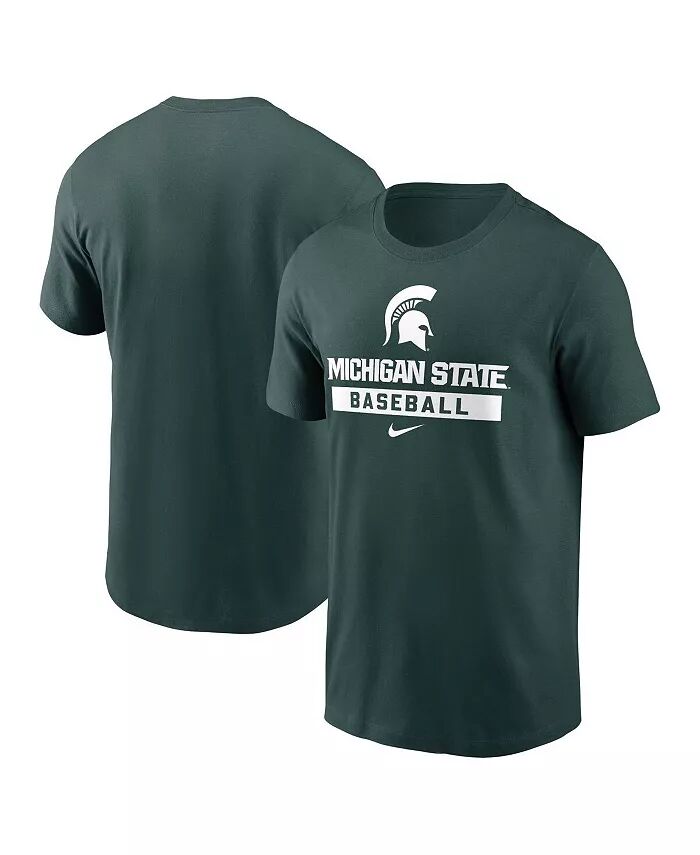 

Мужская зеленая бейсбольная футболка Michigan State Spartans Nike