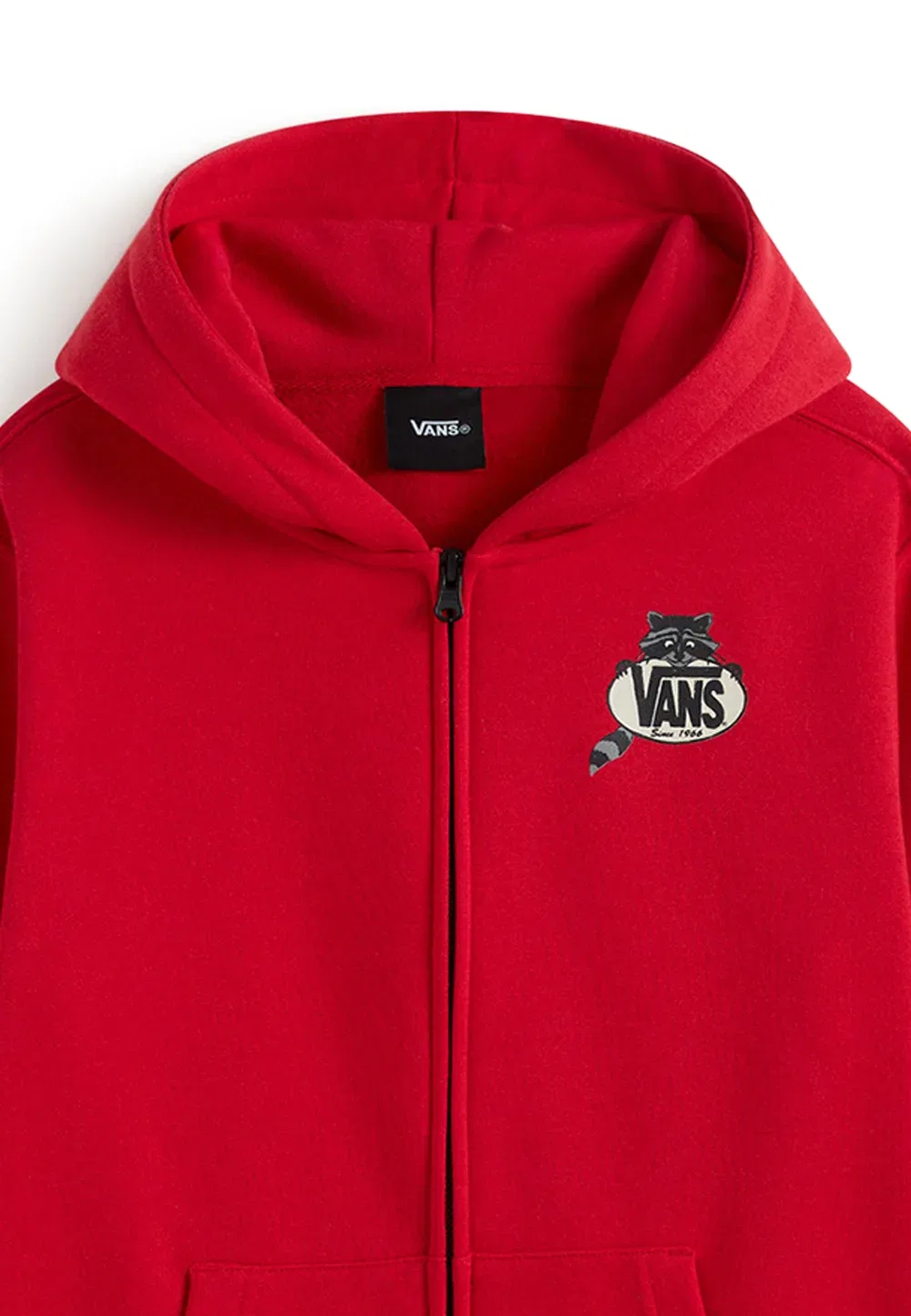 Толстовка на молнии с изображением енота из мусорного контейнера Vans, Dark Red — фото 3