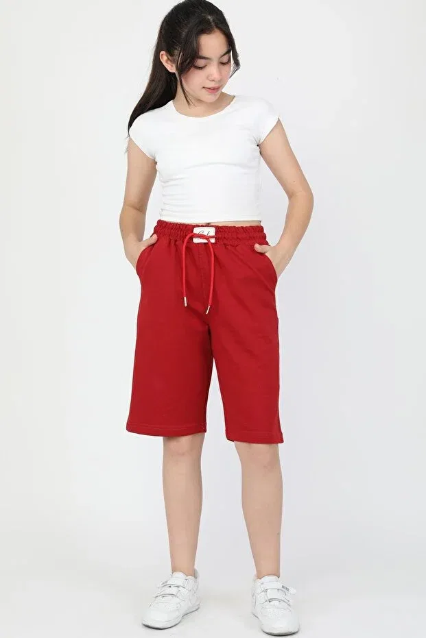 Детские шорты для девочек хлопковые Sportswear Asyakids Club, Red — фото 2