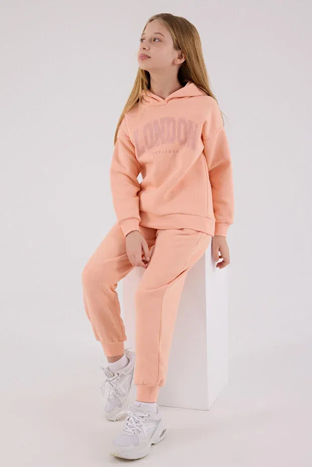 Детский спортивный комплект для девочек с принтом Rolypoly, Orange — фото 2