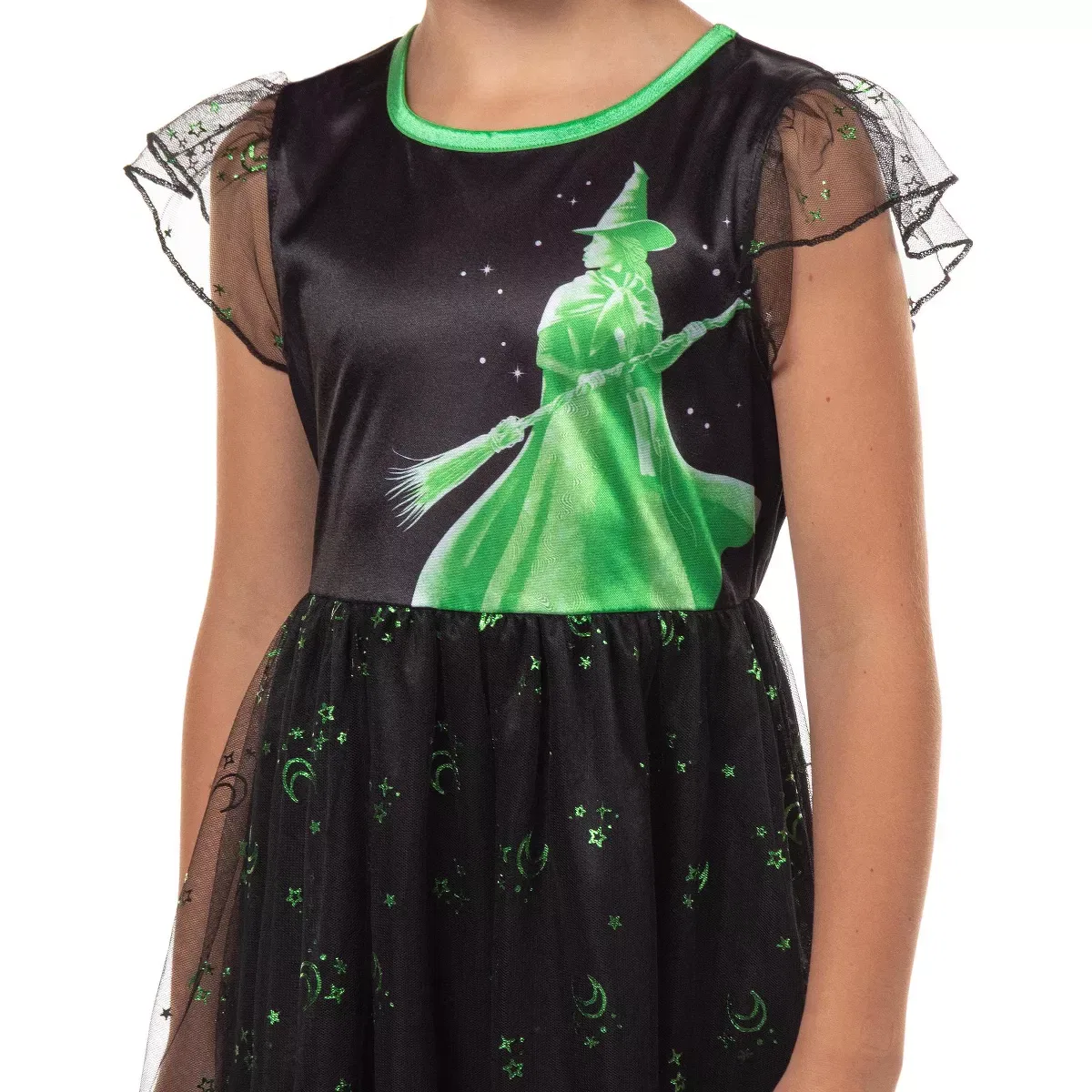 Детская ночная рубашка с коротким рукавом с блестками Wicked, Black — фото 2