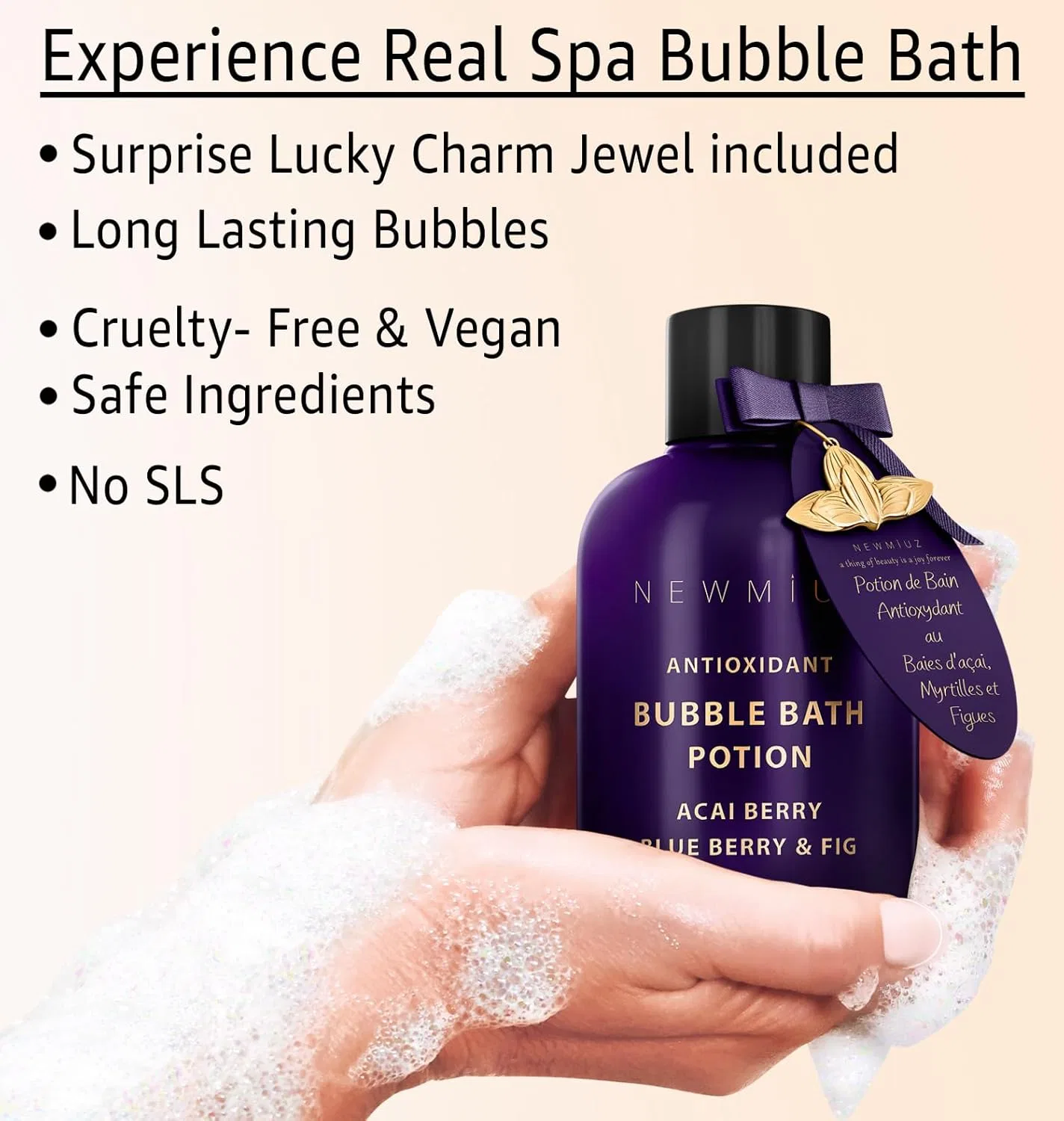 Пена для ванны Antioxidant Bubble Bath, New Miuz, 125 мл, Acai Berry Blueberry Fig — фото 3