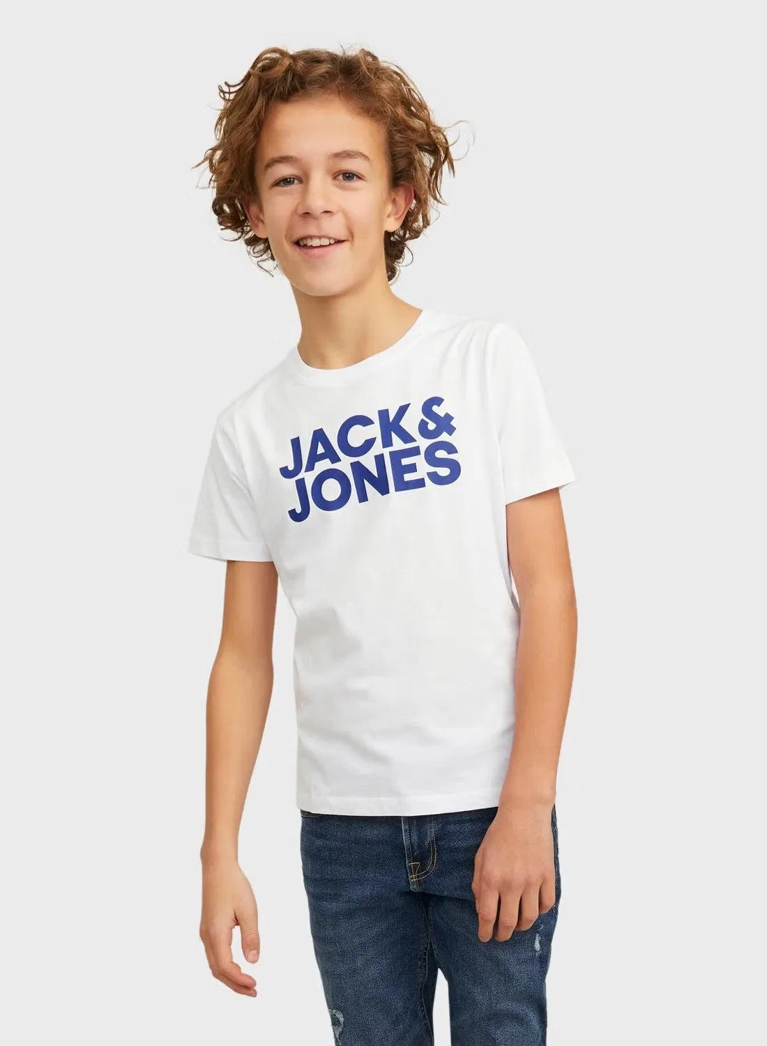 Футболка с коротким рукавом с принтом Jack & Jones Junior, темно-синий — фото 4