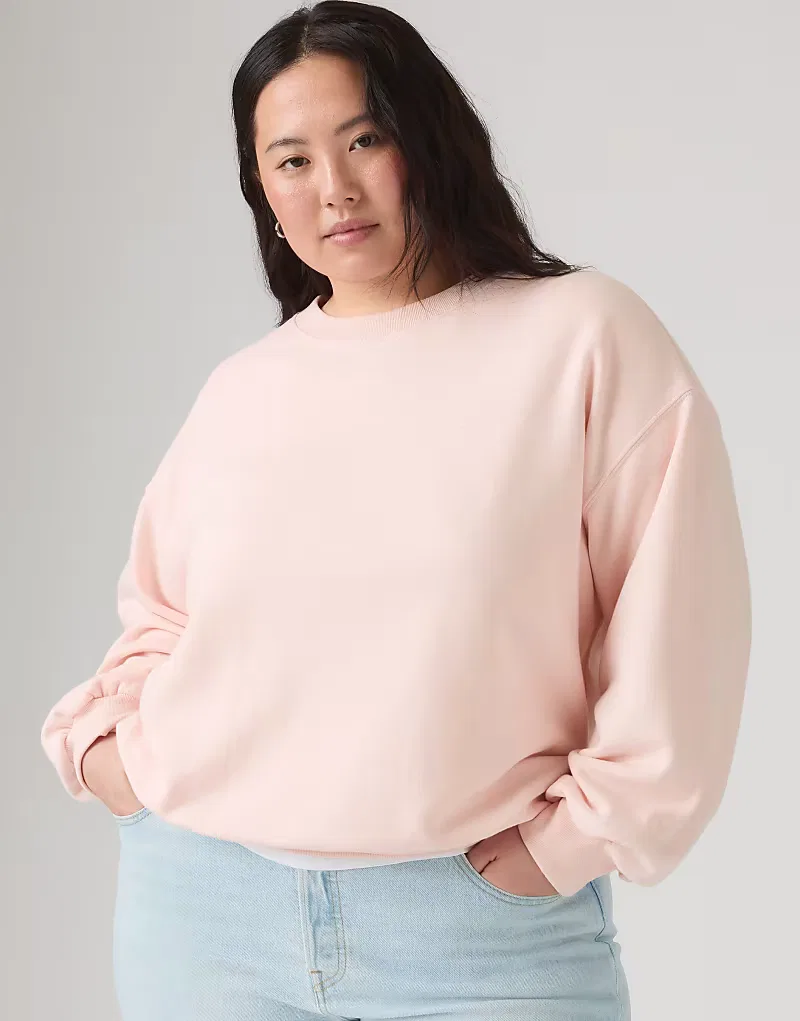 Свитер Levi's Everyday с круглым вырезом (большой размер), розовый — фото 4