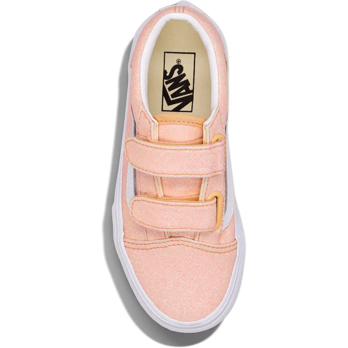 Детские кеды с принтом Old Skool V Vans, Glitter Apricot Glow — фото 2