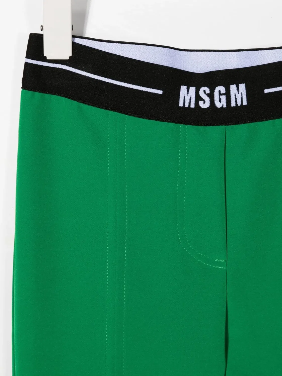 Клеш-брюки с логотипом на поясе MSGM, зеленый — фото 2