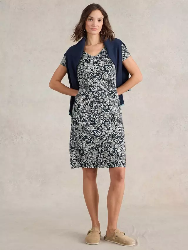 

Платье White Stuff Tallie Abstract Rose, цвет navy/white