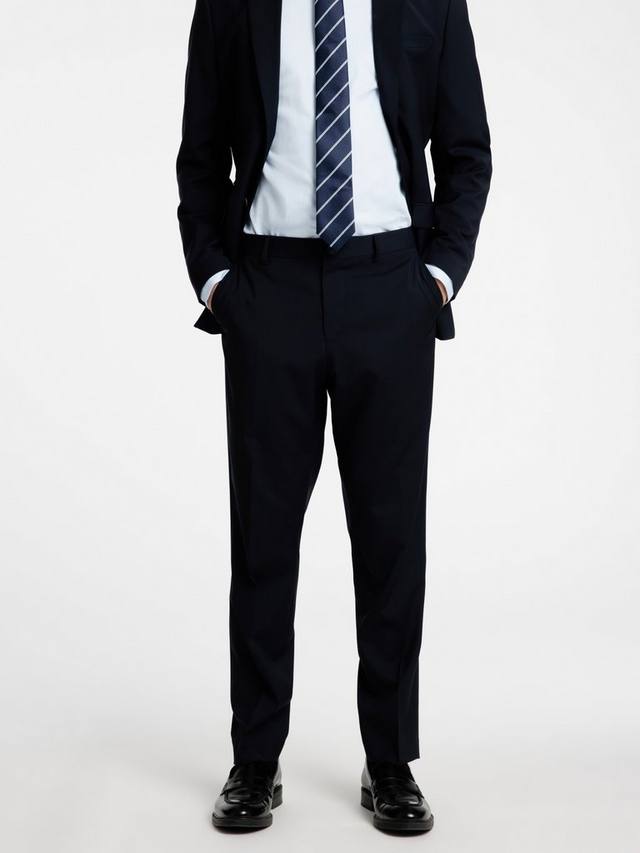

Брюки для костюма из мериноса slim fit SELECTED HOMME, темно-синий
