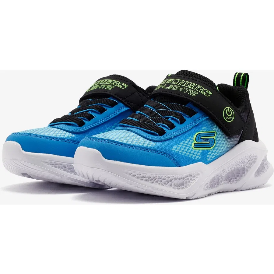 Кроссовки детские с подсветкой Meteor-Lights Krendox Skechers, Черный — фото 4