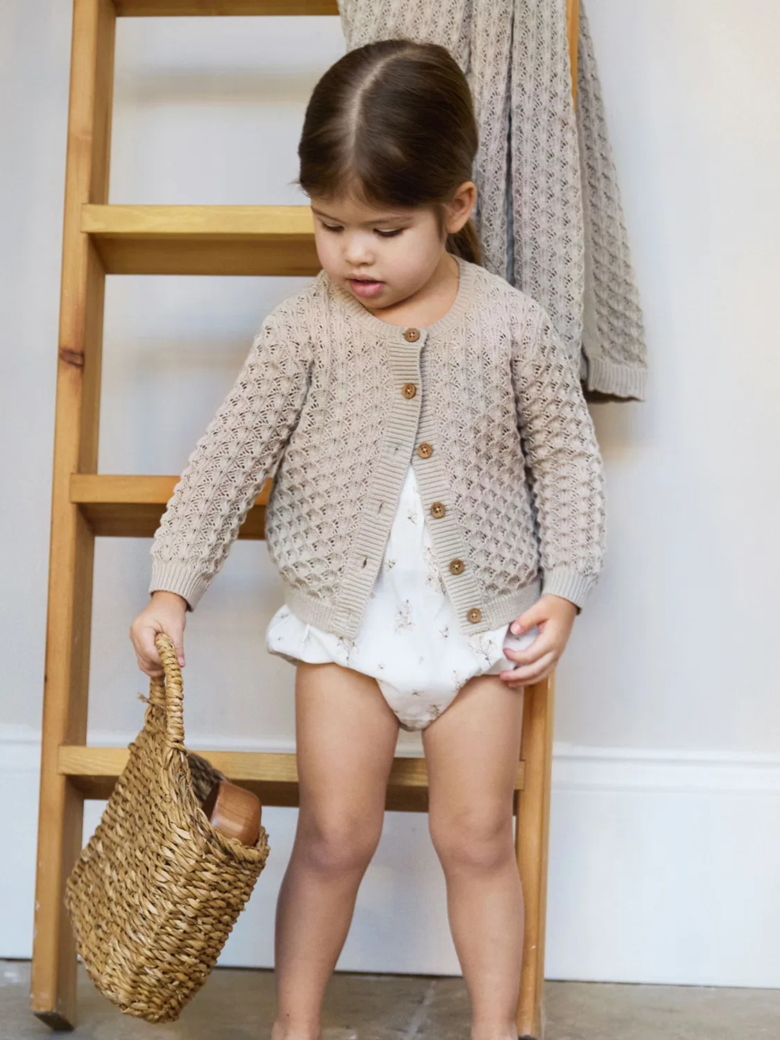 Кардиган с фестонным дизайном The Little Tailor, цвет Natural