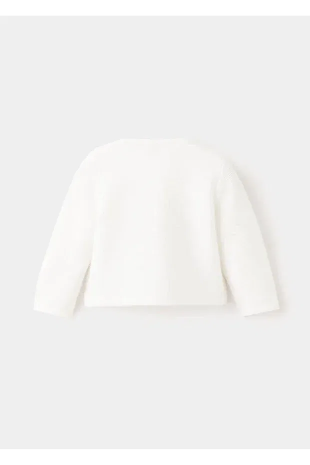 Детский кардиган для девочек с геометрическим принтом Mango Baby, Off White — фото 2