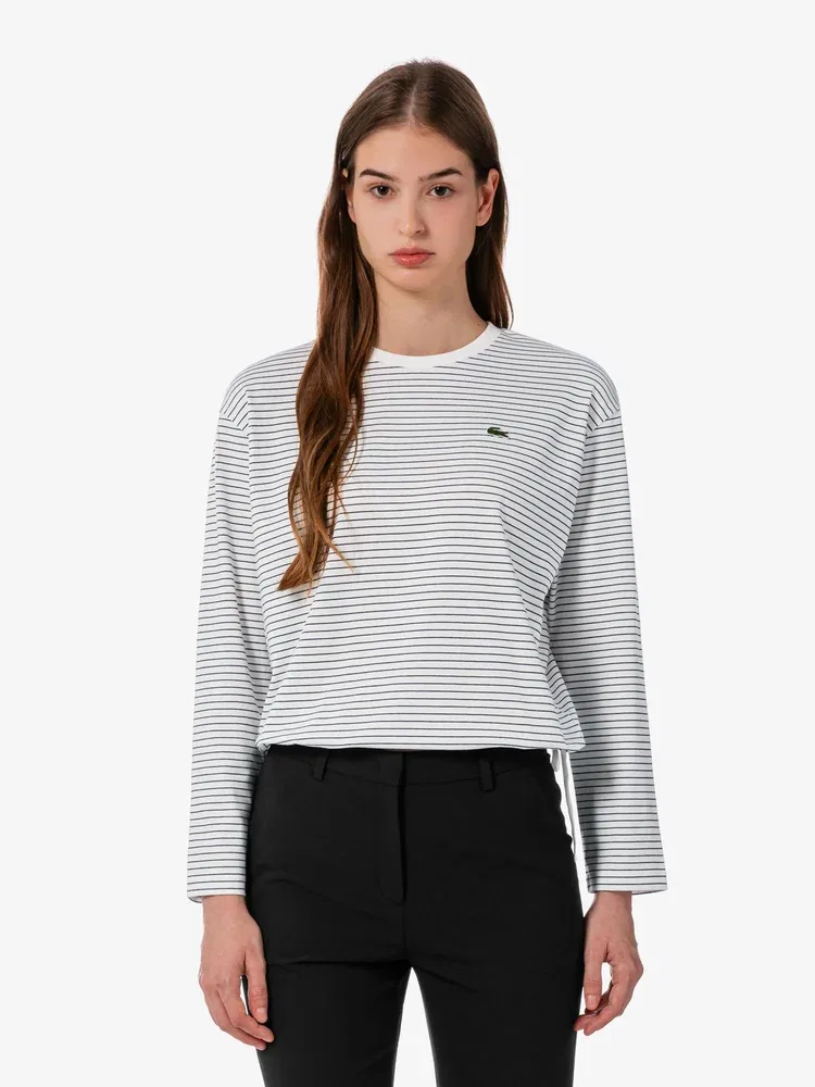 Футболка LACOSTE с длинным рукавом Navy в полоску