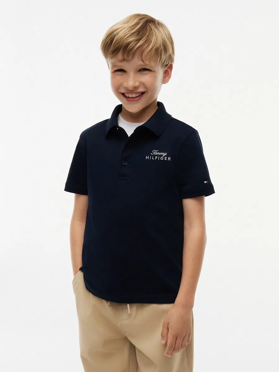 Футболка TOMMY HILFIGER "Festive" темно-синего цвета — фото 2
