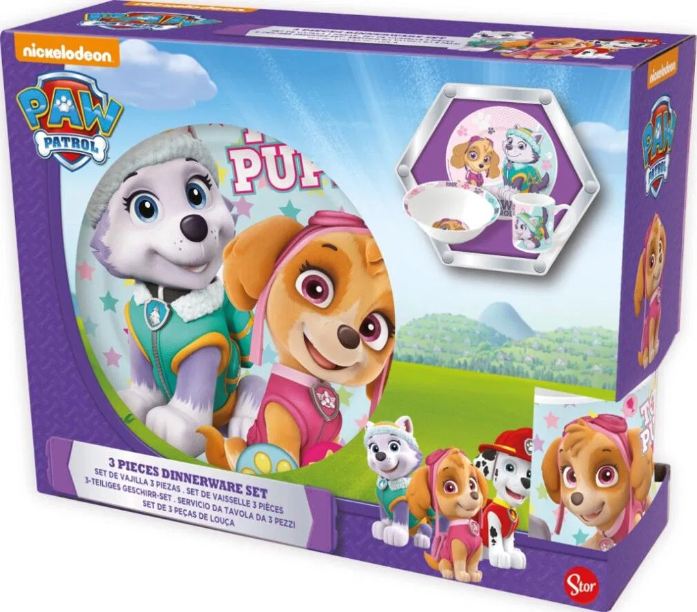 Детский набор посуды из фарфора с принтом Paw Patrol Girl Stars, Paw Patrol — фото 2