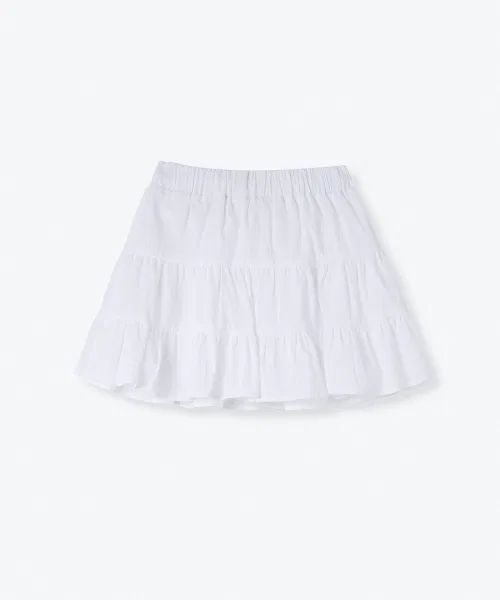 MUSINSA STANDARD KIDS Детская юбка-трапеция хлопковая с воланами White — фото 2