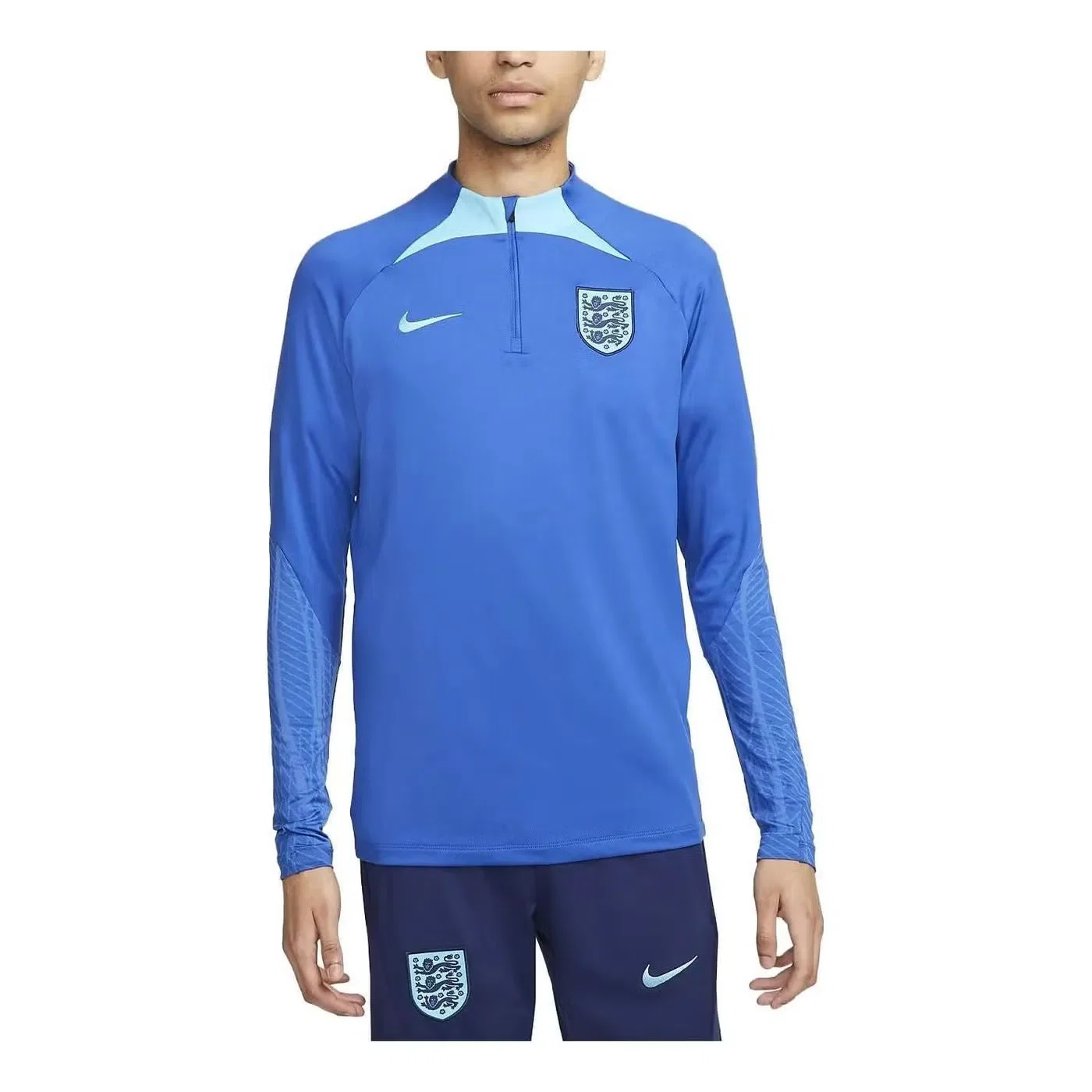 Лонгслив с длинным рукавом England Dri-Fit Strike 1/4 Zip Nike, синий