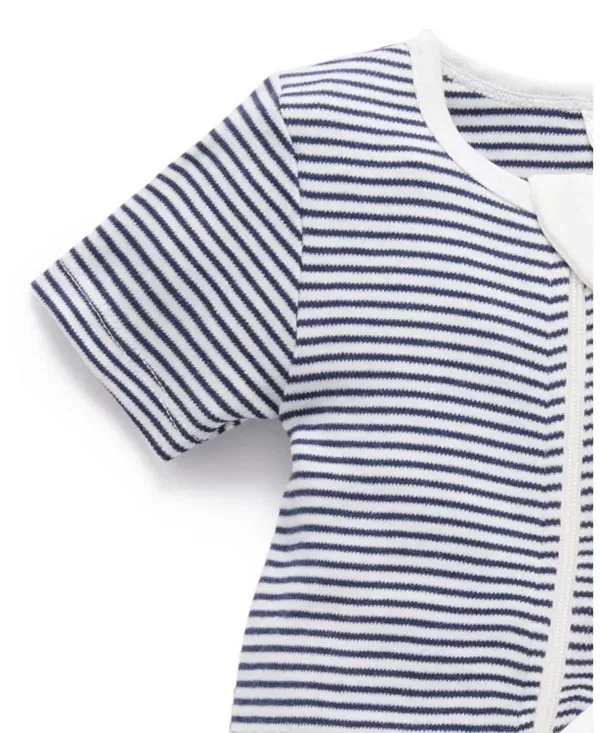 Детский комбинезон с коротким рукавом 2 шт Purebaby, Vanilla Nautical Pack — фото 3