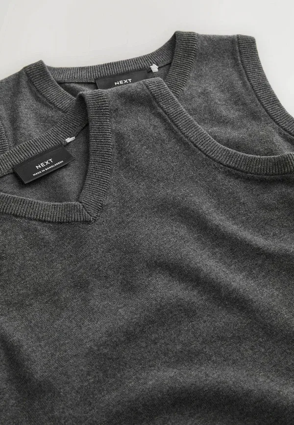 Топ 2-pack Regular fit Next Charcoal Grey, серый — фото 2