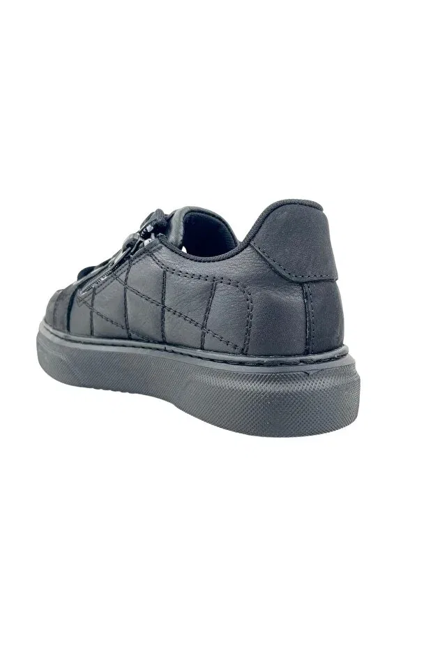 Детские туфли для девочек кожаные стеганые Tirenti, Black — фото 3