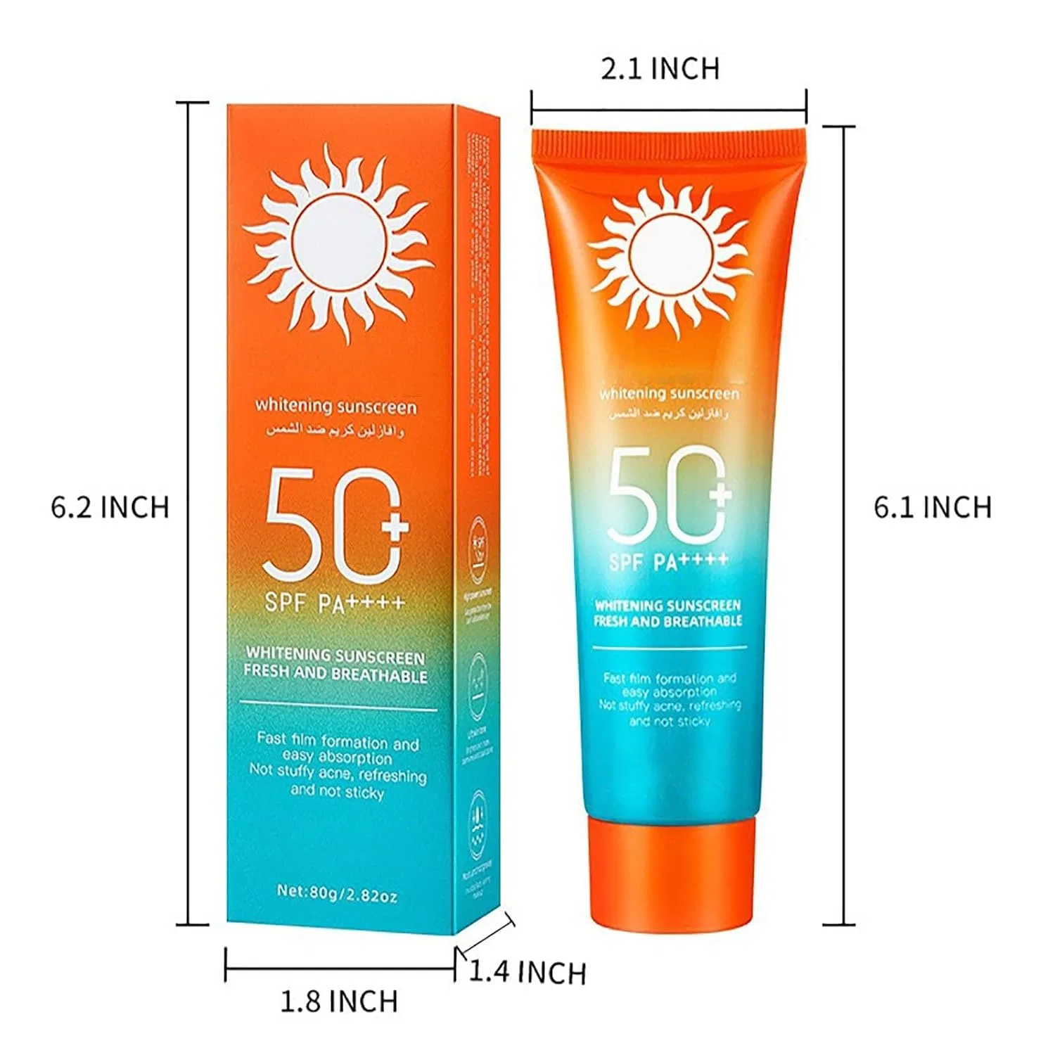 Солнцезащитный крем SPF 50, Увлажняющий, для всех типов кожи, 1 шт Generisch — фото 3