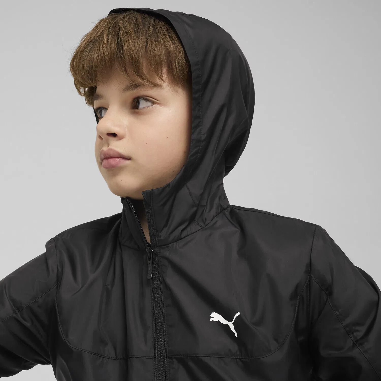 Детская ветровка с капюшоном Essentials Regular Puma, Цвет Schwarz Weiss — фото 3