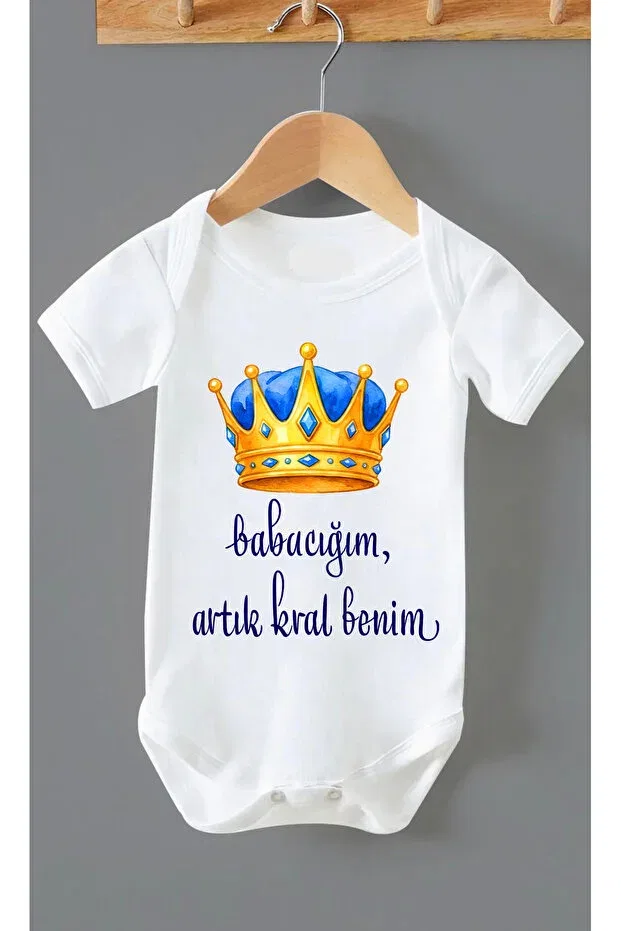 Детское боди для новорожденных хлопковое King My King Arelstore, White