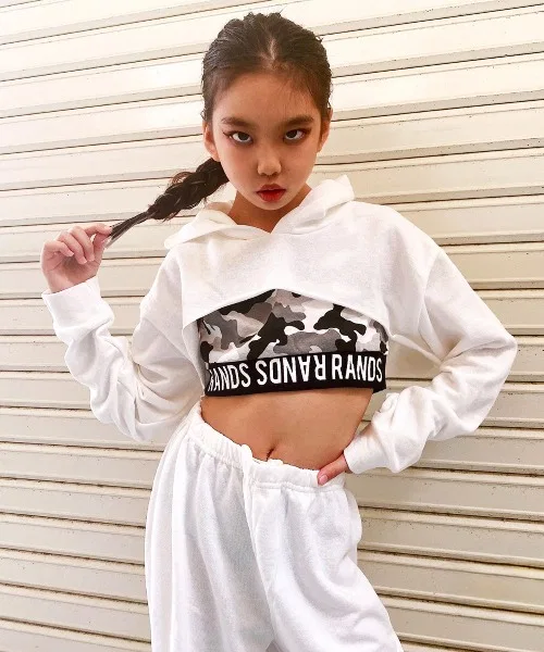 Детская укороченная худи с длинным рукавом хлопковая RandS, Off White — фото 2