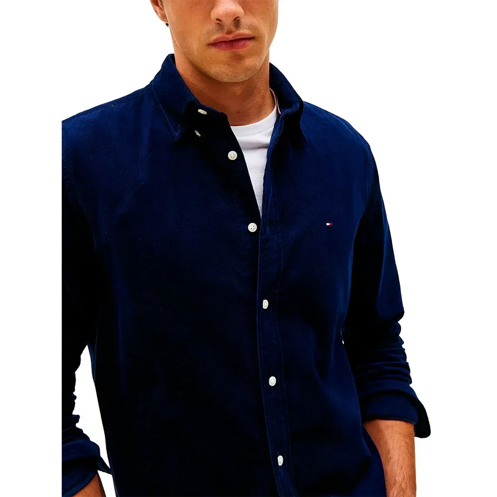 Мужская рубашка из хлопкового вельвета Tommy hilfiger, Blue — фото 4