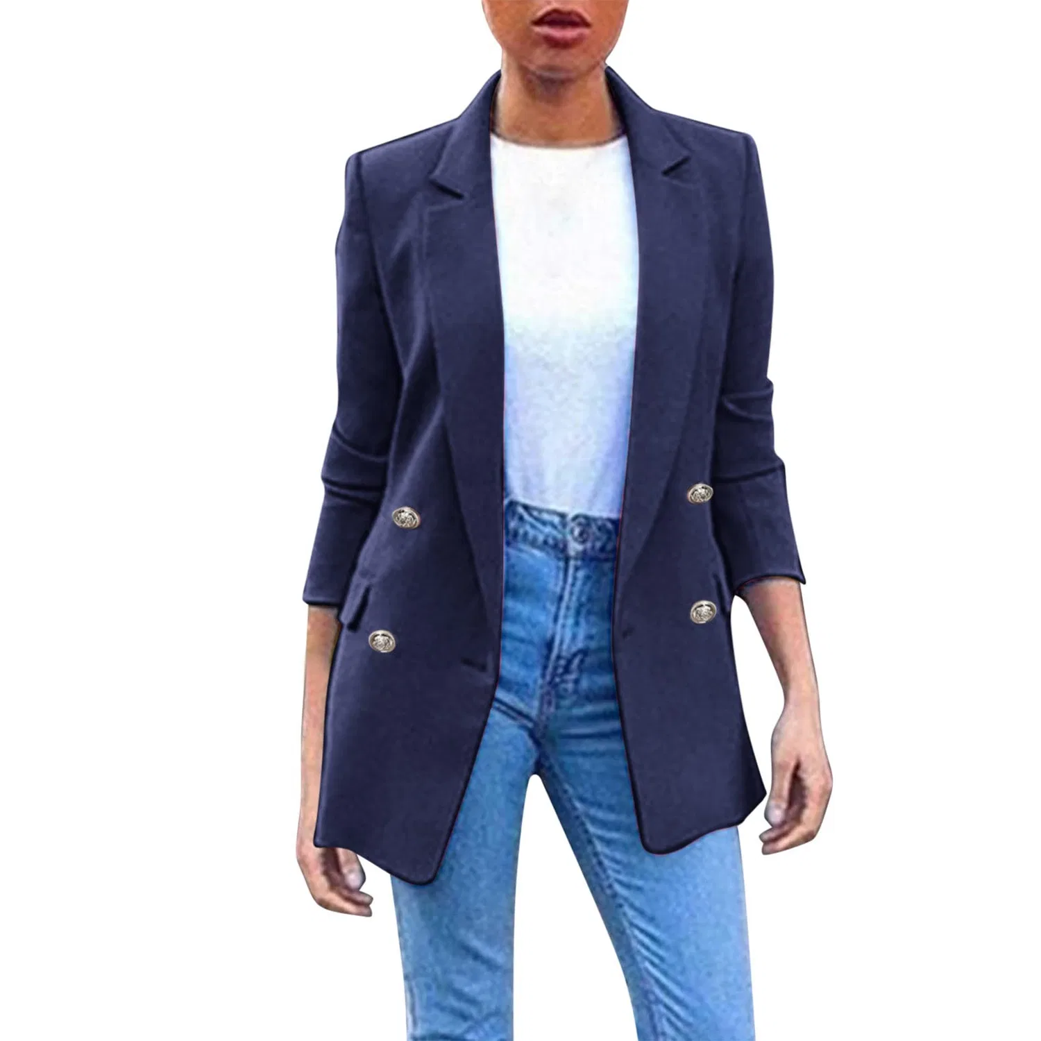 Женский удлиненный блейзер с длинным рукавом, Blue Ocean