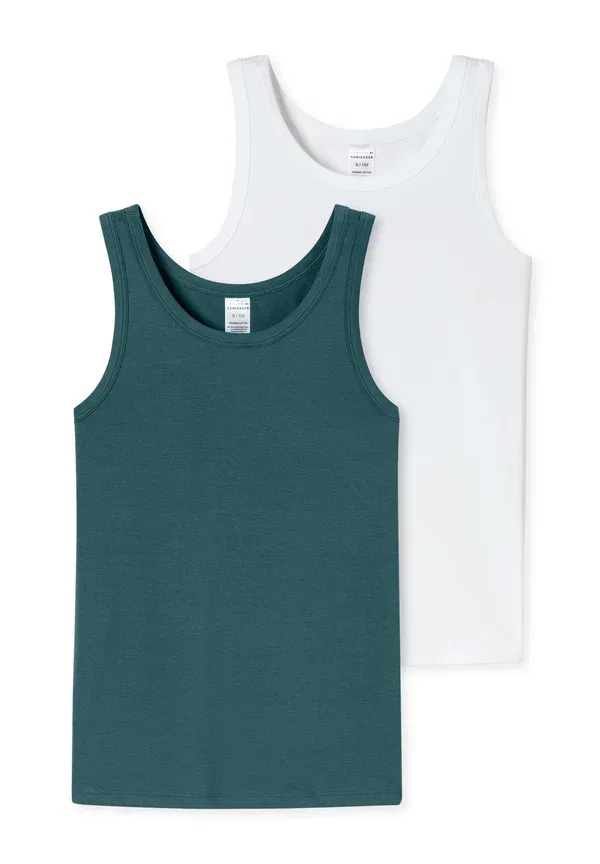 Майка 2-pack multi - undershirt Schiesser, белый/зеленый
