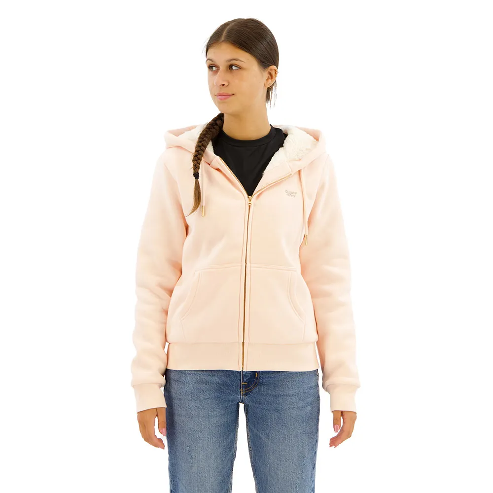 

Толстовка Superdry Essential Borg Lined full zip, розовый