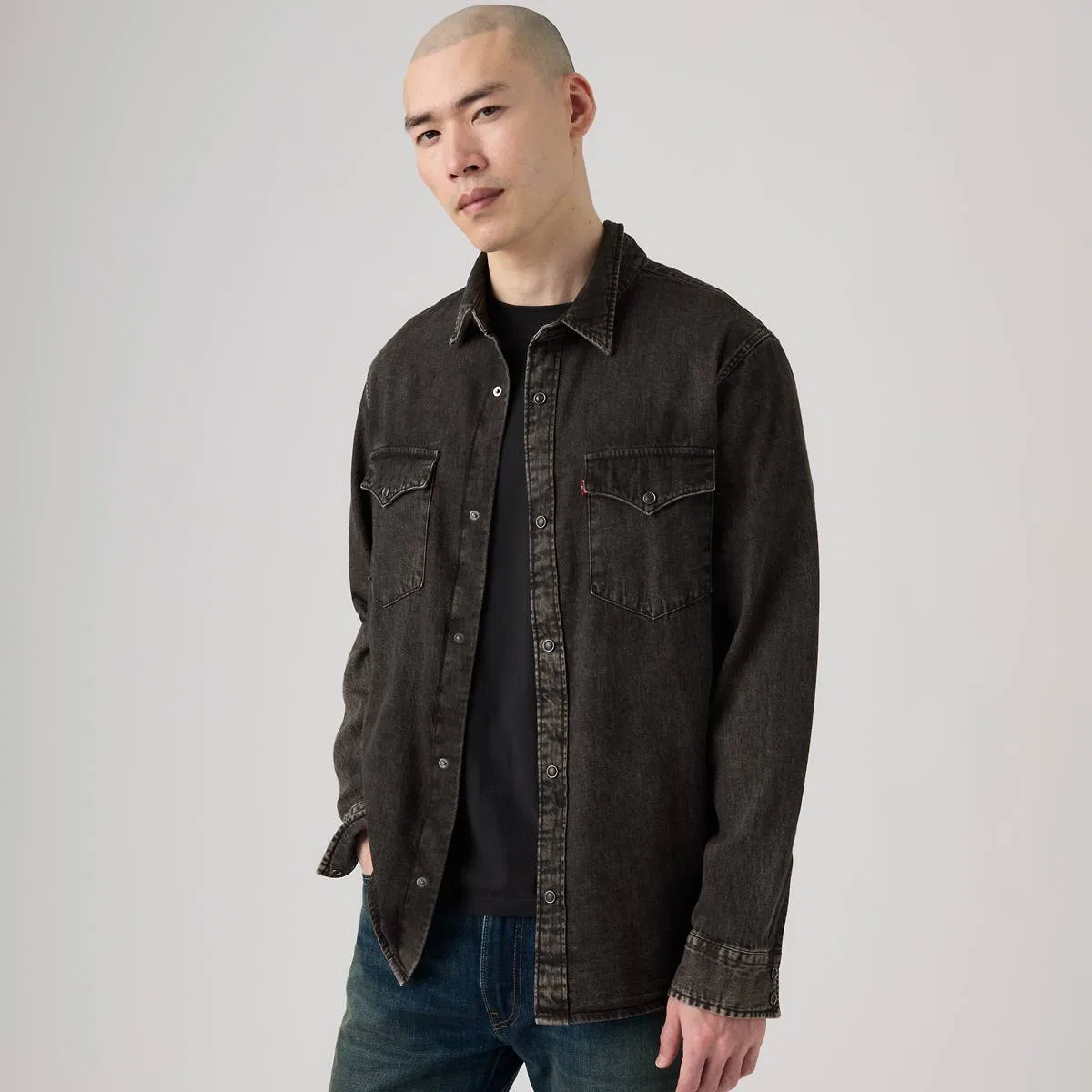 Свободная рубашка в западном стиле Levi's, Sf Chocolate Western Overdye - Brown