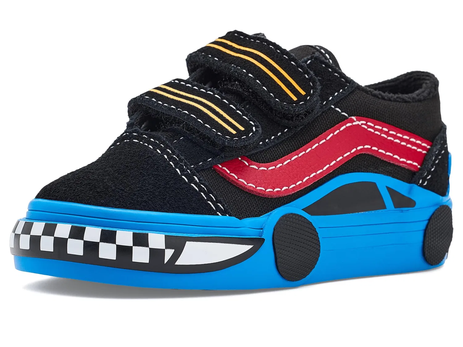 Кроссовки Old Skool V (для младенцев и малышей) Vans Kids, Black/Blue — фото 2