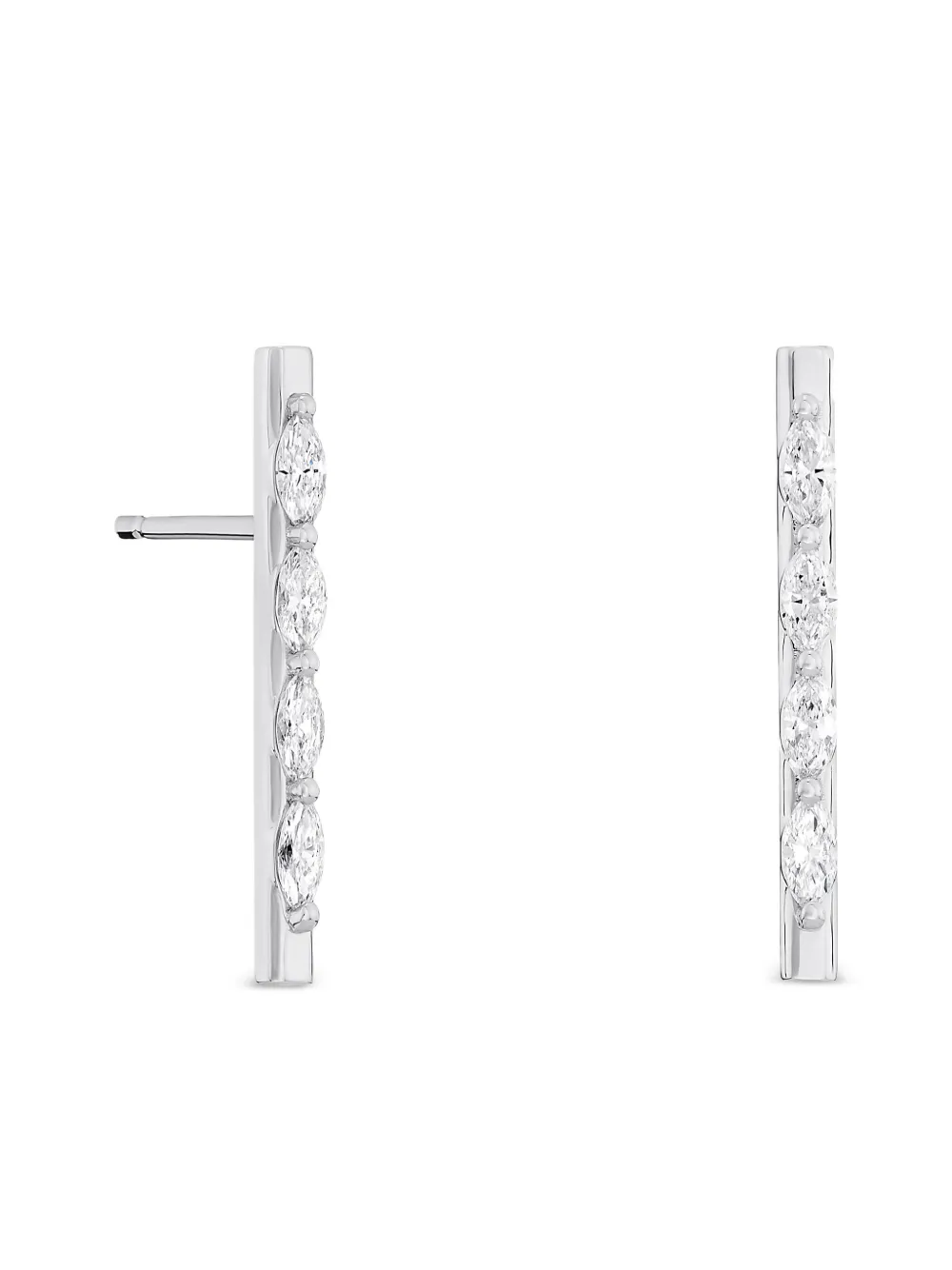 

Серьги Whistle с бриллиантами из 18-каратного белого золота ROSEKEY, серебряный