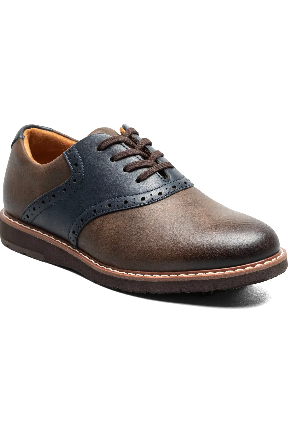 Детские туфли saddle shoe на мемори-пене Vibe Florsheim, Brown/Navy