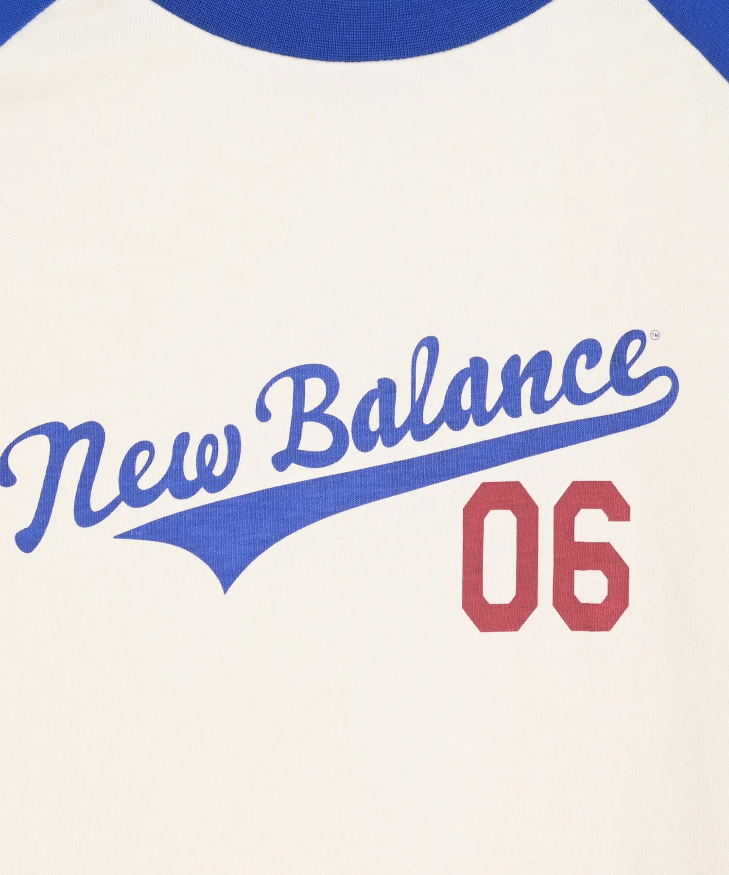 Детская футболка-реглан New Balance с принтом сине-белая — фото 3