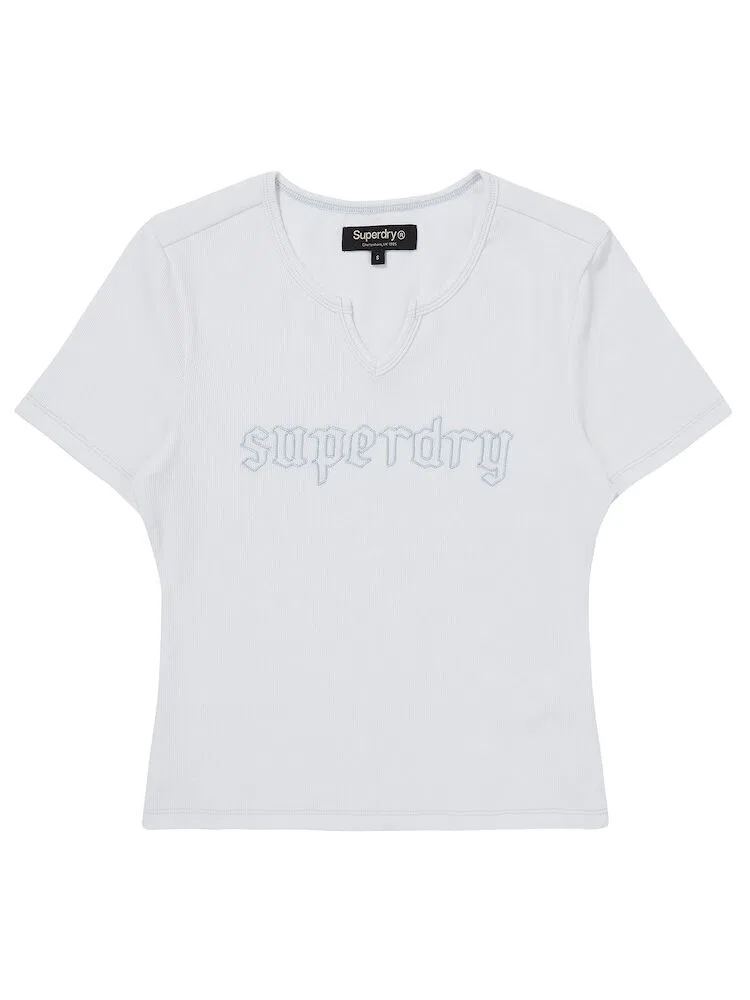Футболка с V-образным вырезом, белая SUPERDRY — фото 2