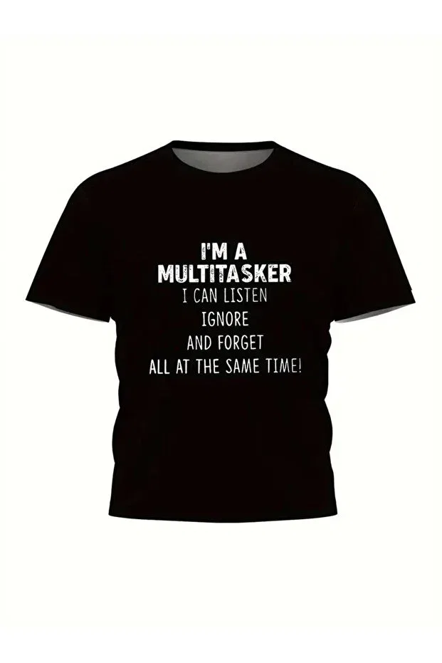 Мужская футболка с принтом Multitasker Vexor, Черный — фото 3